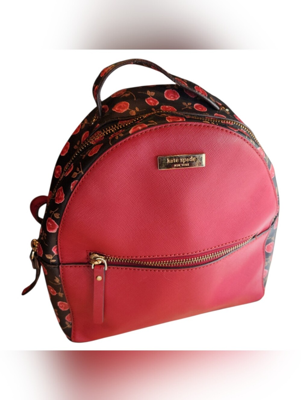 Kate Spade Red Floral Accent Mini Backpack